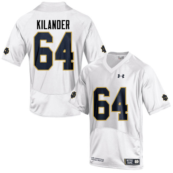 Men #64 Ryan Kilander Notre Dame Fighting Irish College Football Jerseys-White